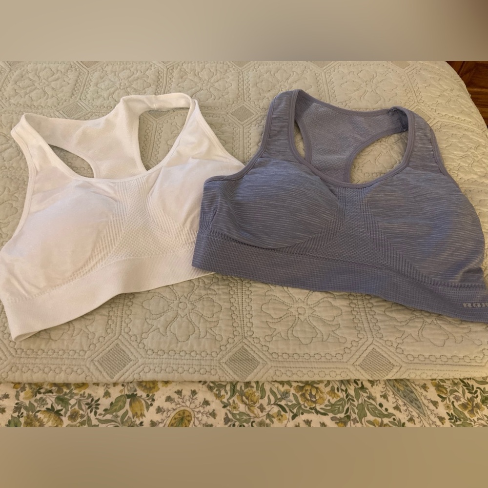 2-RBX Pull On Bras Same Different Color Sz Small Removable Pads Vented Both $14